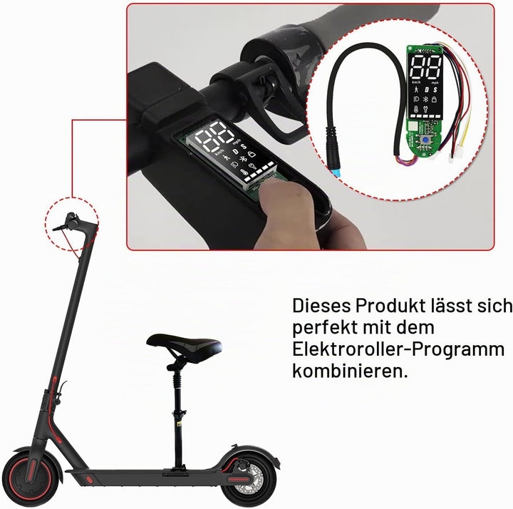Elektroroller Scooter Armaturenbrett, PCB Wasserdichtes Scooter Armaturenbrett mit Bluetooth LCD Dis