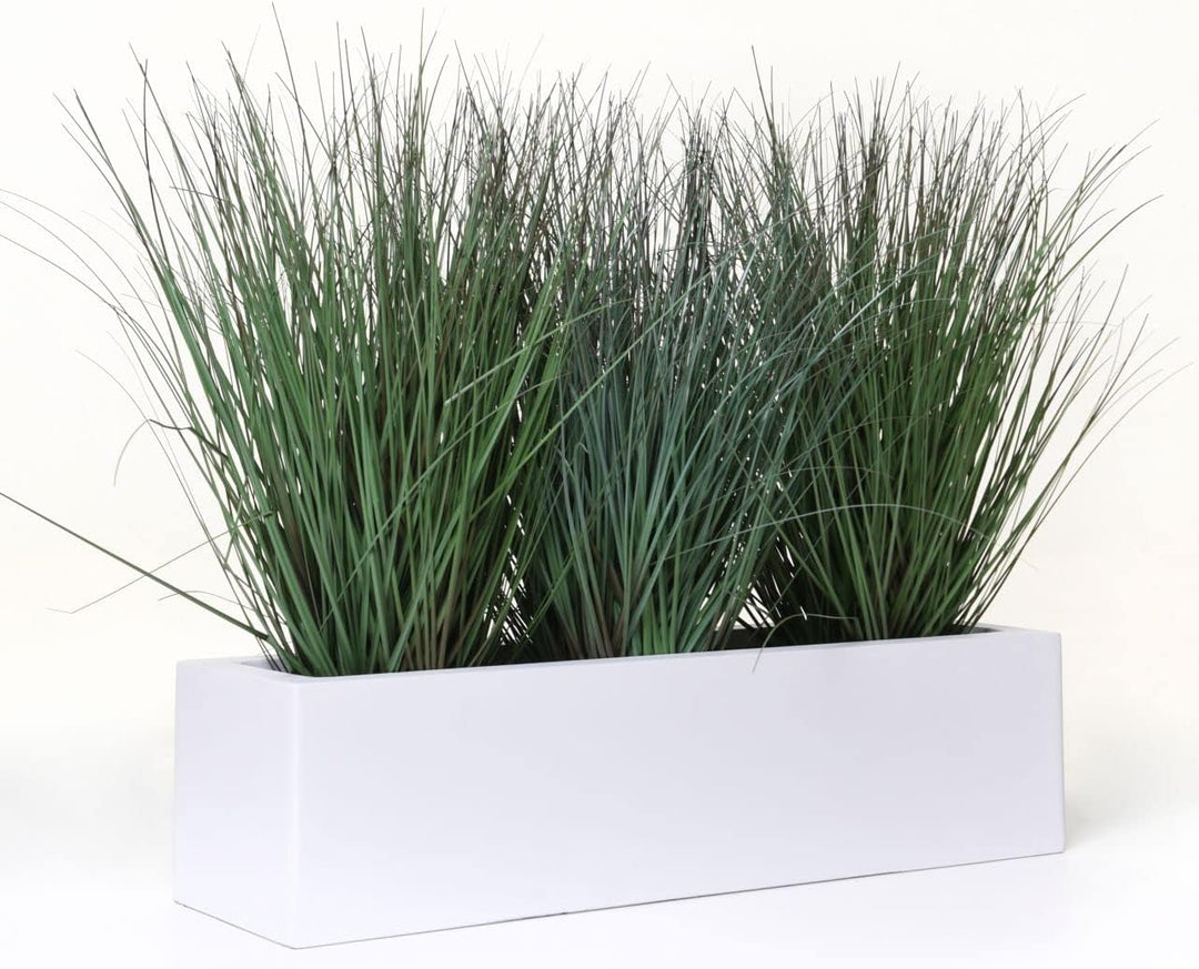 VIVANNO Blumenkasten Balkonkasten Pflanzkasten Fiberglas FLOBO weiss - 15x60x17 cm, Weiss