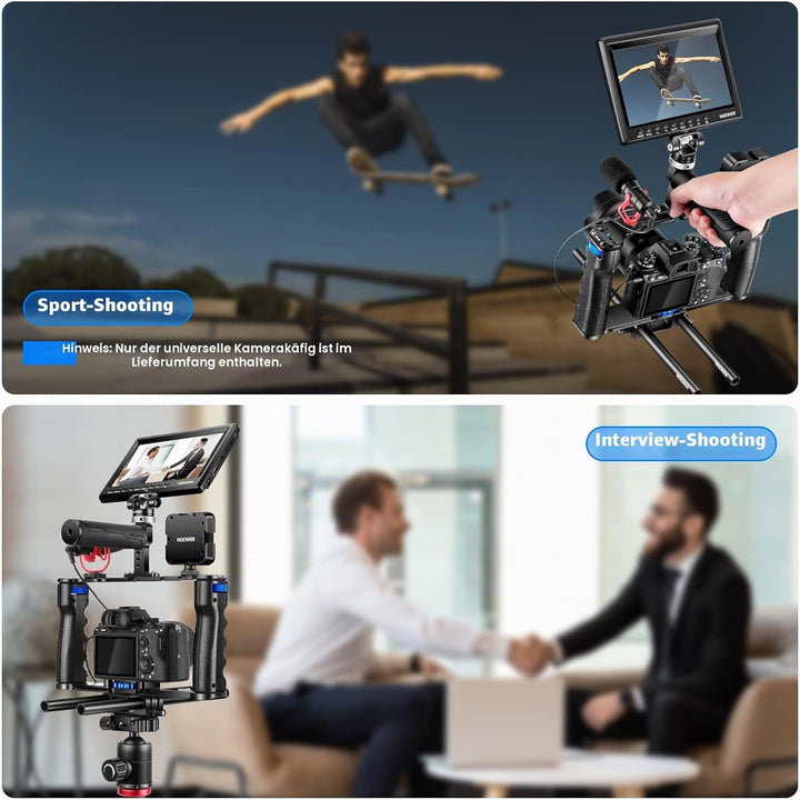 NEEWER Montageset für Videokamera, Aluminiumlegierung, mit Zwei oberen Griffen, 15 mm, kompatibel mi