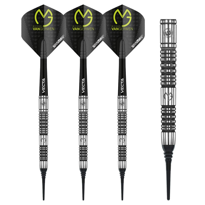 WINMAU Michael Van Gerwen MvG Absolute Tungsten Softip Darts Set 18 Gram with Prism Flights and Vect