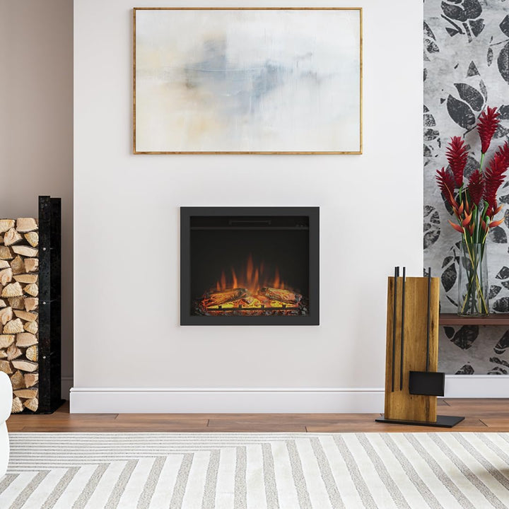 TAGU PowerFlame Elektrokamin mit Installationskit, Heizung und Thermostat, 7-Tage-Heizplan und LED-F