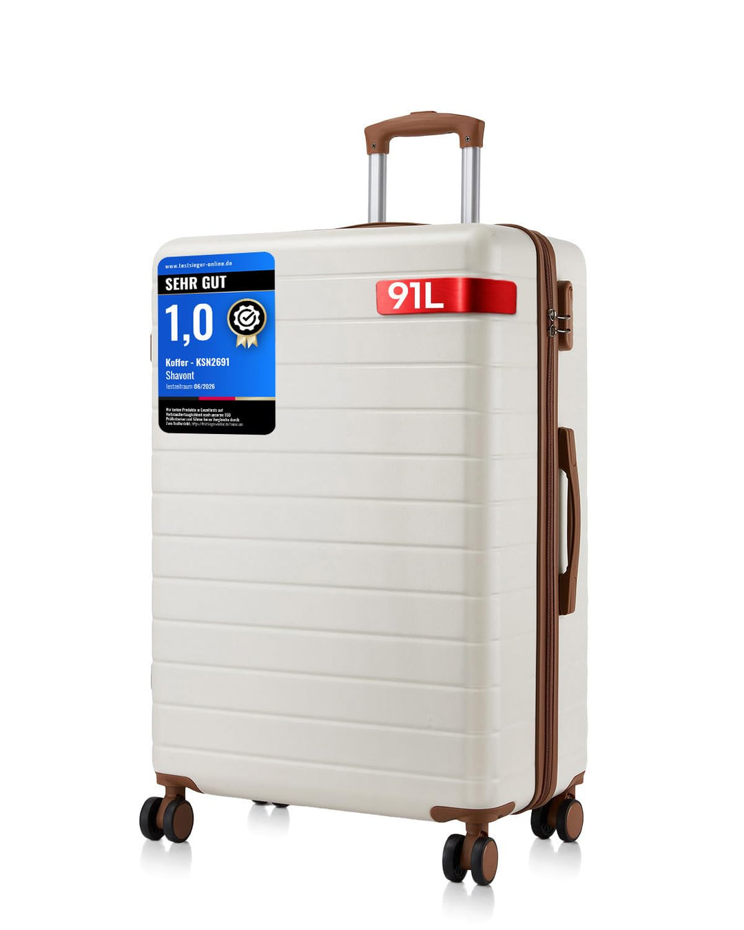 Handgepäck Koffer Gross, Leichter ABS+PC Reisekoffer für Flugzeug, Ryanair Trolley mit 4 Rollen, Har