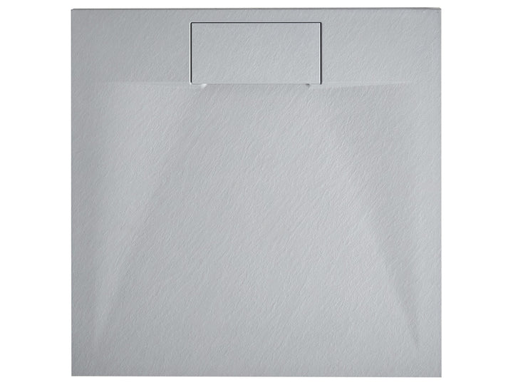 SMC Duschwanne mit Ablaufrinne 90x90 cm Steinoptik grau 3 cm hoch Azzuro
