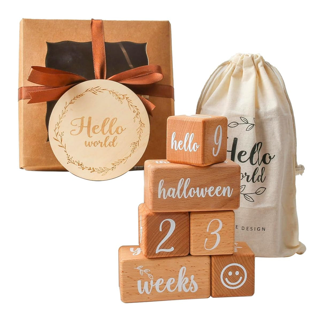 Baby Meilenstein Holzblock Baby Woche Monat Jahr Holzblock Set Mit 6 Baby Altersblöcken Für Monatlic