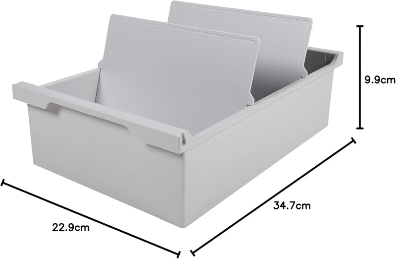 Exacompta 52340D Karteikassette Karteitrog DIN A5 quer. Aus Recycling-Kunststoff mit 2 Trennplatten