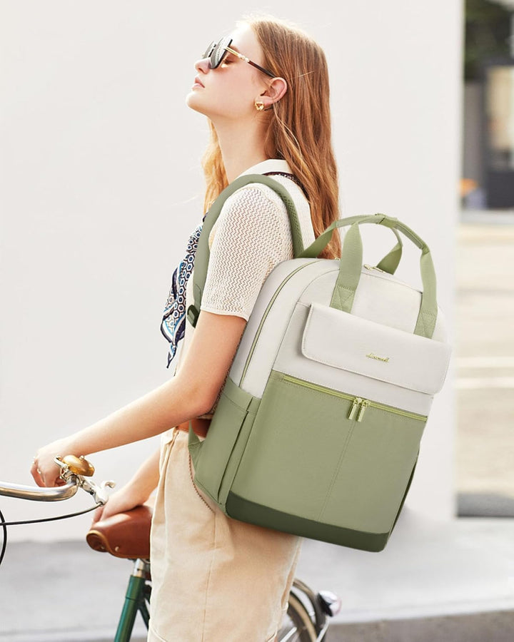 LOVEVOOK Rucksack Damen, 15,6 Zoll Schulrucksack Mädchen mit Laptopfach & USB Ladeanschluss, Wasserd