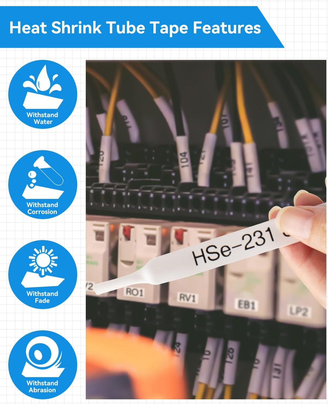 3x Upwinning Hse-231 HSE231 Schrumpfschlauch 11.7mm Kompatible mit Brother P touch Schrumpfschlauch