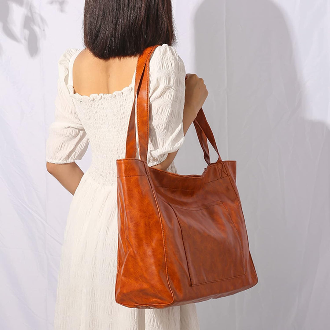 NICOLE &amp; DORIS Handtasche Damen Gross Shopper Tasche Casual Schultertasche Weiche Leder Tragetasche