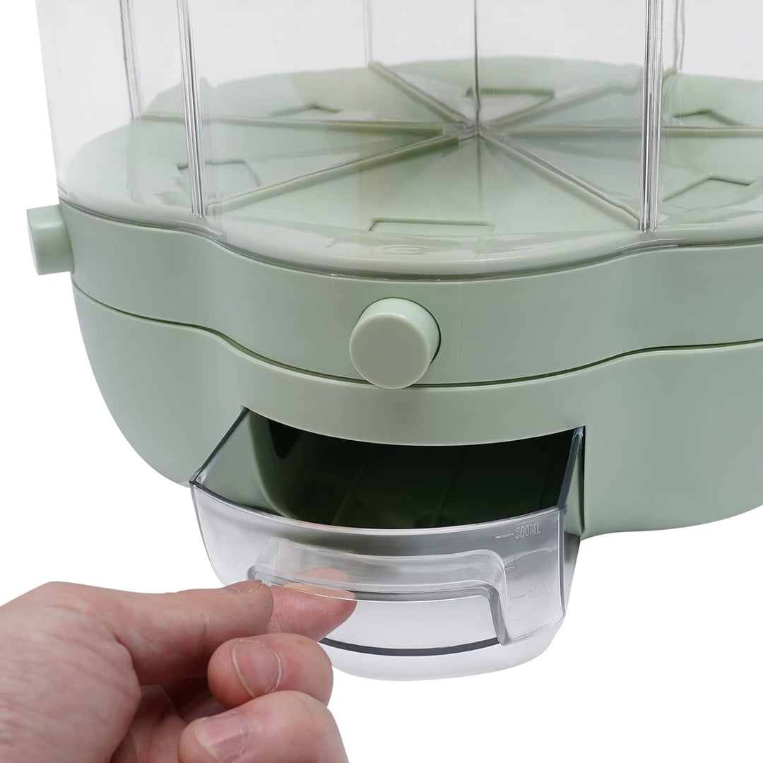 Müslispender 360° drehbar, 6-in-1 Müslibehälter Cerealienspender Cornflakes Spender, Sichtbares Desi
