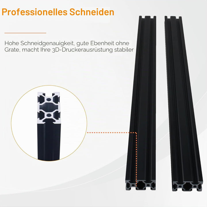 CNCYEAH 10 Stück 2040 Aluminiumprofil Extrusions 1220mm Nut 6.2 V-Typ Europäischer Standard Eloxiert