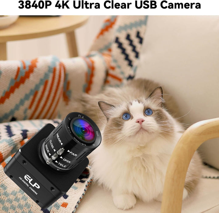 ELP 20MP USB 3.0 Industriekamera,4K UHD 3840P hohe Auflösung mit 3,6–10 mm 3-Fach manuellem Varioobj
