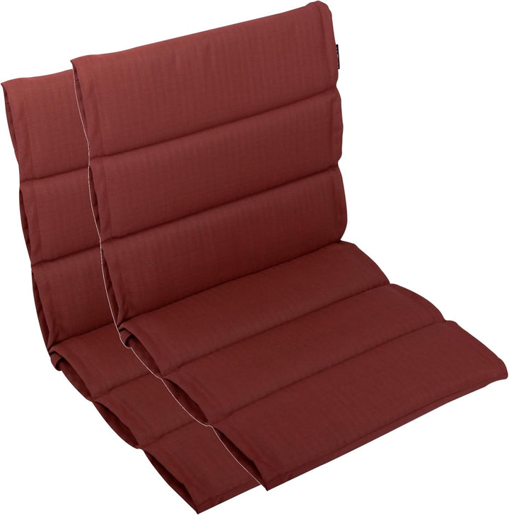 LILENO HOME Gartenstuhl Auflagen als [2er Set - Niedriglehner] in Rot - Bequeme Liegen als Sitzaufla