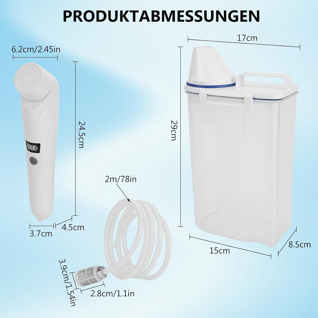 Tragbares Bidet Elektrisch Camping Dusche Mit 2l Wassertank, Wiederaufladbares Reise Bidet Handbraus