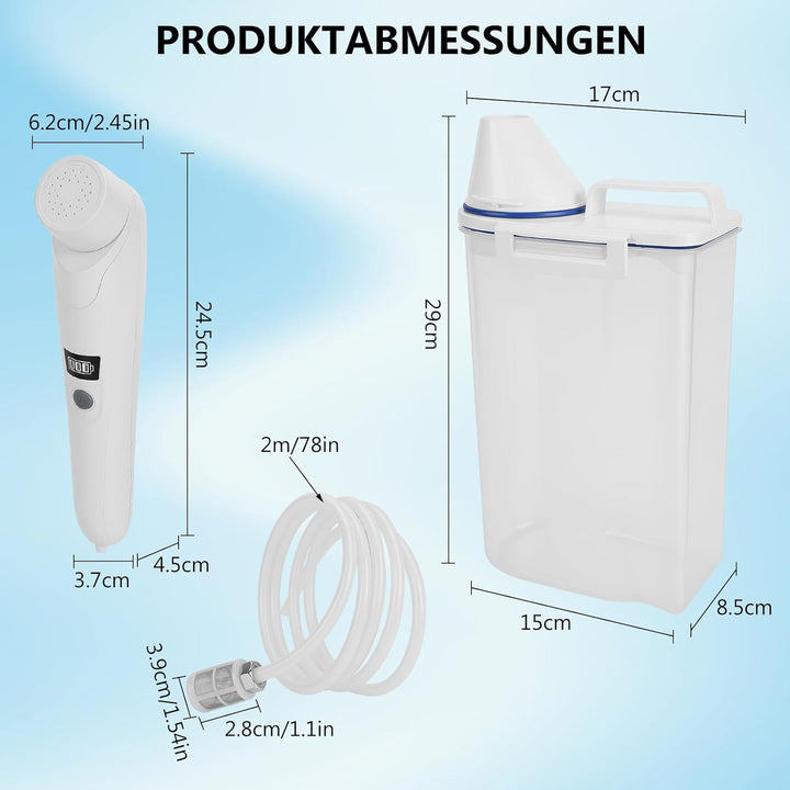 Tragbares Bidet Elektrisch Camping Dusche Mit 2l Wassertank, Wiederaufladbares Reise Bidet Handbraus