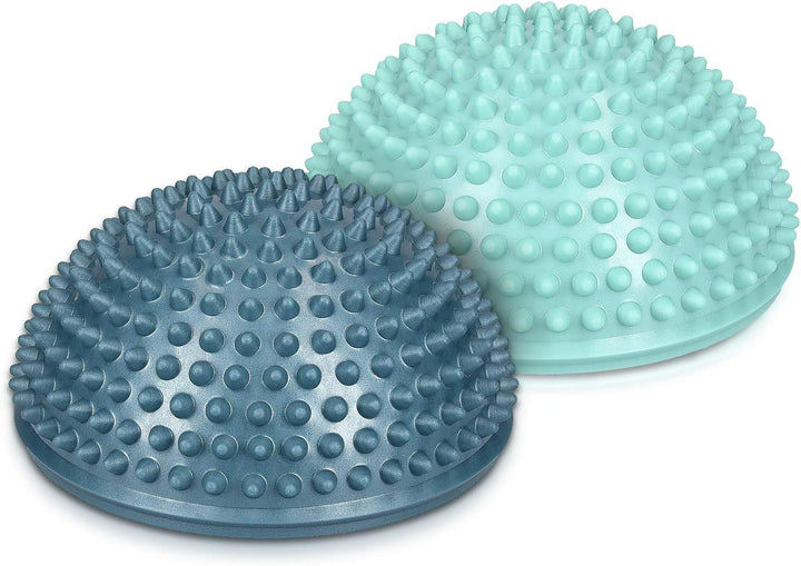 Navaris Balance-Igel Fitness Halbkugel mit Noppen - 2X Balance Igel Set - Sport Kissen für Balancetr