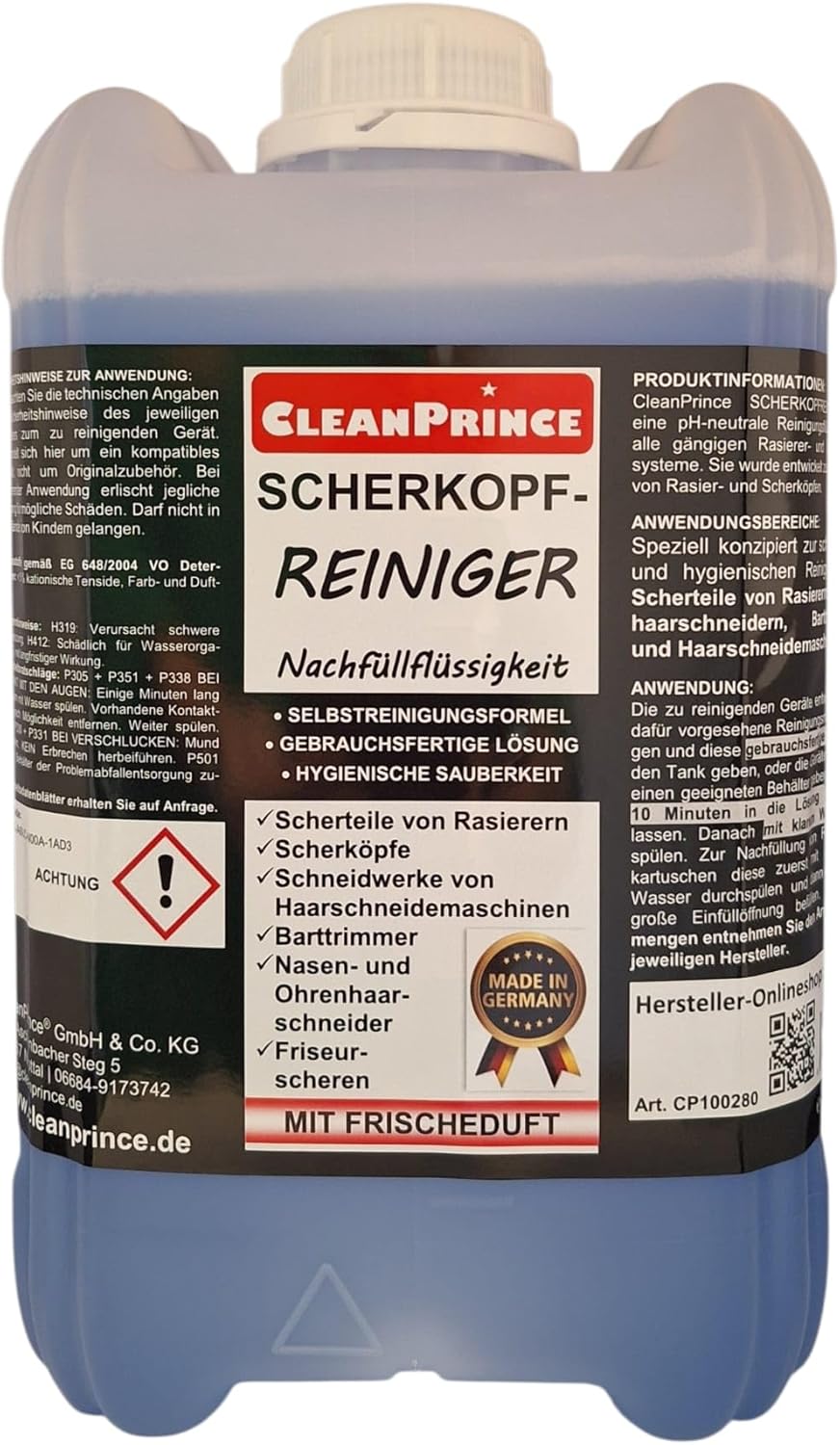 Scherkopfreiniger 5 Liter | zum Nachfüllen für Reinigungsstationen Rasierer Scherteile