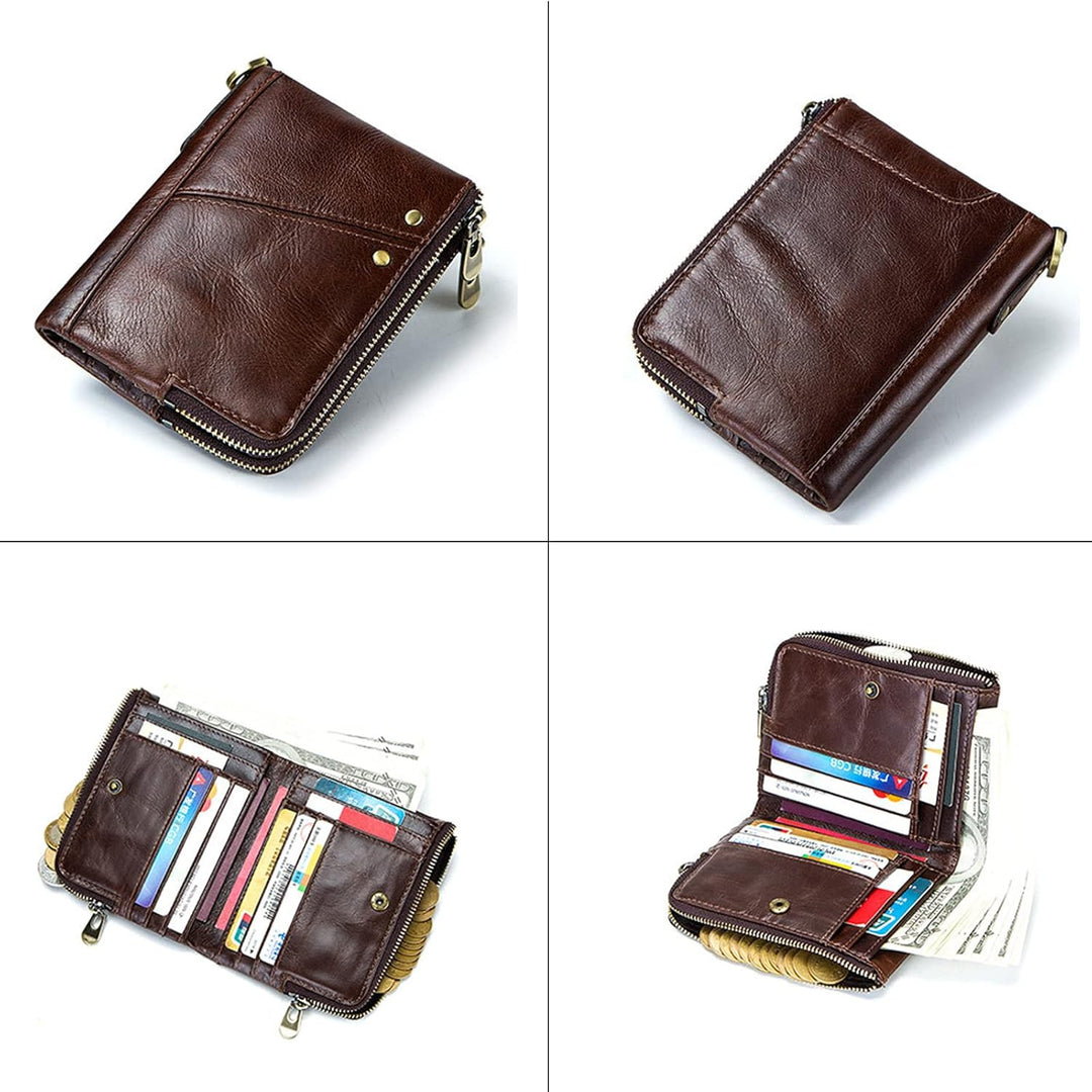 PORRASSO Leder Geldbörse RFID Schutz Damen Geldbeutel Kreditkartenetui Multifunktional Portemonnaie