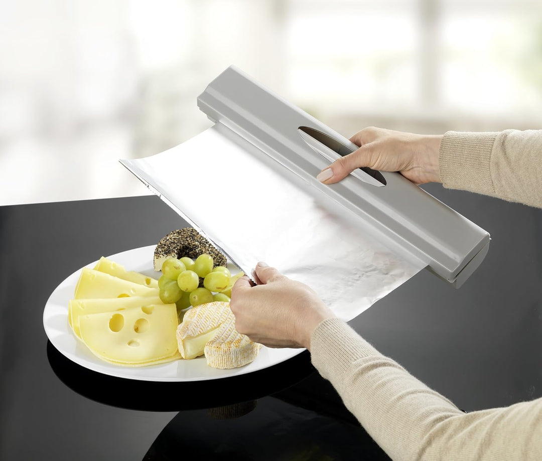 WENKO 86676900 Folienschneider Perfect-Cutter L lichtgrau - Folienspender, Acrylnitril-Butadien-Styr