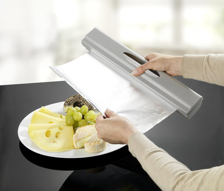 WENKO 86676900 Folienschneider Perfect-Cutter L lichtgrau - Folienspender, Acrylnitril-Butadien-Styr