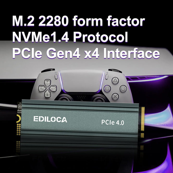 EN760 SSD 500GB NVMe SSD M.2 mit Kühlkörper,Gaming für PS5, Laptop und Desktop PC, SSD Festplatte PC