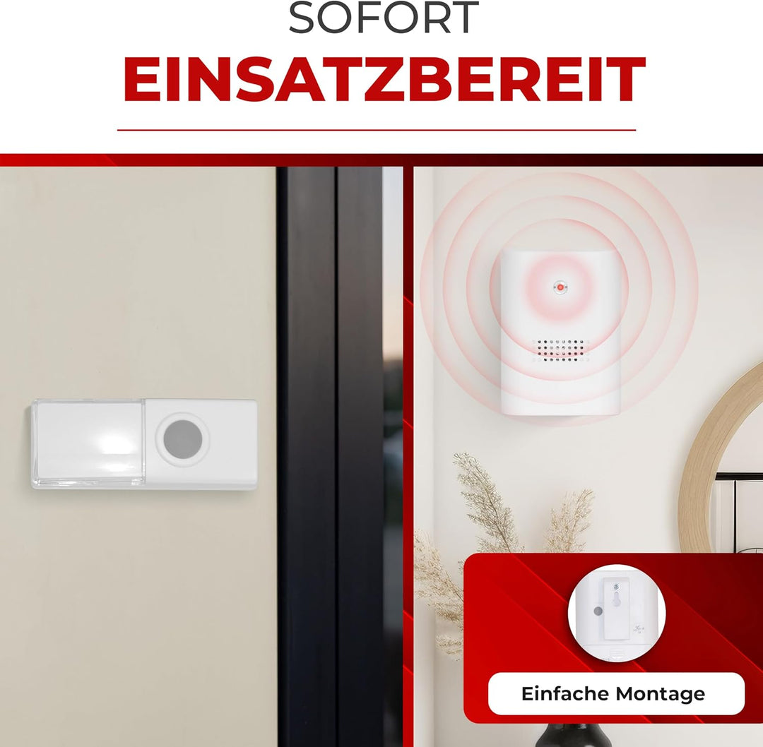 HEIDEMANN Funkklingel Set HX One - Erweiterbare Klingel - Batteriebetrieben - Funk Klingel - inkl. S