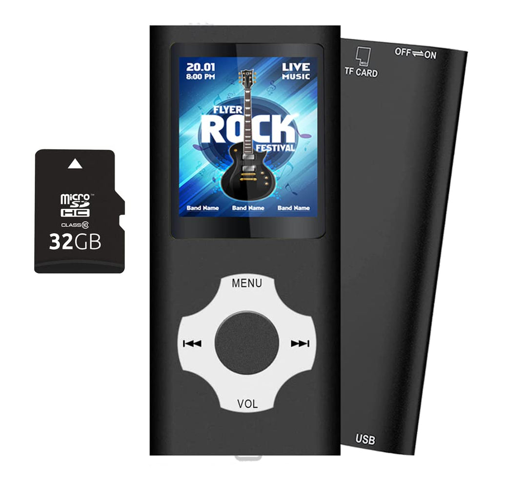 Tabmart MP3 MP4 Musik Player Inklusiv 32GB MicroSD Unterstützung Audio Player Media Player 1,81 Zoll
