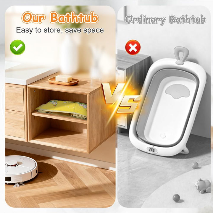 Faltbare Badewanne Kinder Tragbare Säuglings Badewanne Baby mit Ablassschraube Integrierte Tragbare