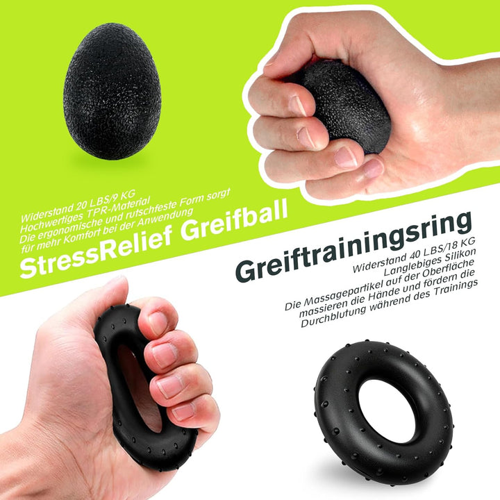 Handtrainer, U-VKK Unterarmtrainer-Set, Griff 5-60 kg, Hand Unterarm Trainingsgerät, Grip Griffkraft