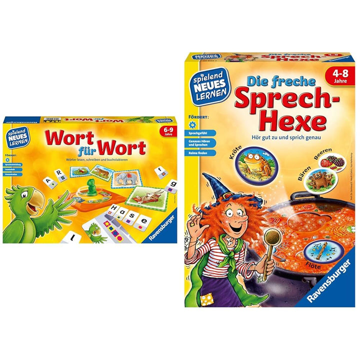 Ravensburger 24955 - Wort für Wort - Spielen und Lernen für Kinder & 24944 - Die freche Sprech-Hexe