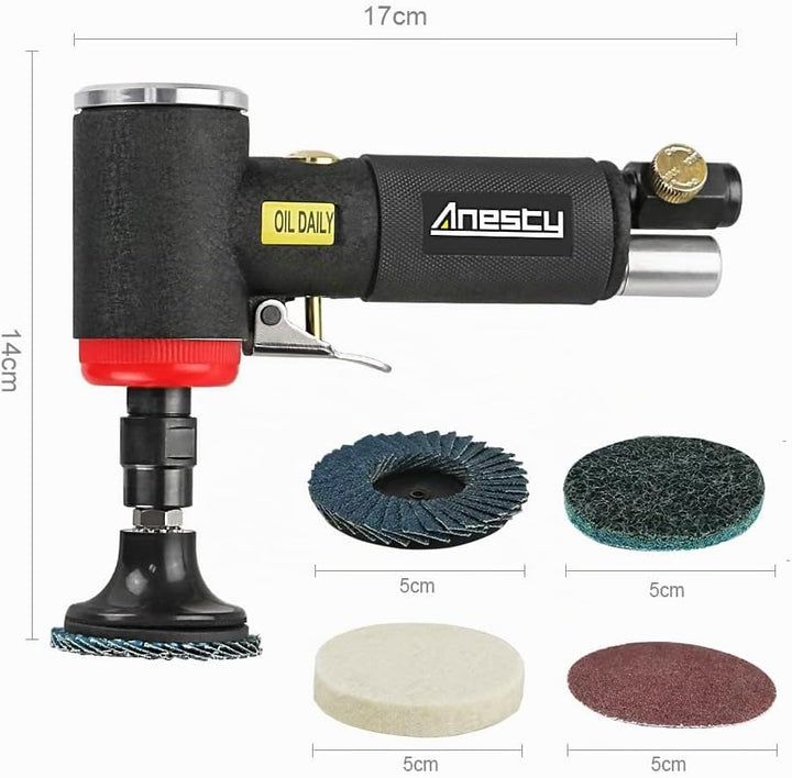 Druckluft Winkelschleifer Set - Mini Druckluft Schleifer mit 6mm & 3mm Spannzange und 20 2 Zoll Schn