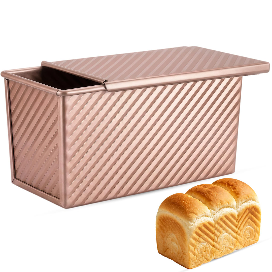 Pullman Kastenform zum Backen von Brot, Brotbackform mit Teigschaber, 0,5 kg Teig, Karbonstahl, Brot