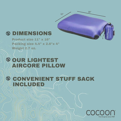 Cocoon Air-Core Pillow Hyperlight Grösse 28 cm x 38 cm black/dark blue