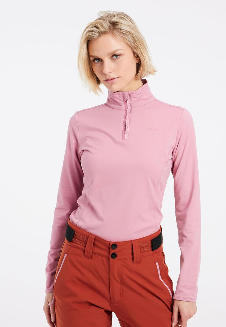 Protest Damen Fabriz 1/4 Zip Top Sweatshirt 3XL Cameo Pink, 3XL Cameo Pink