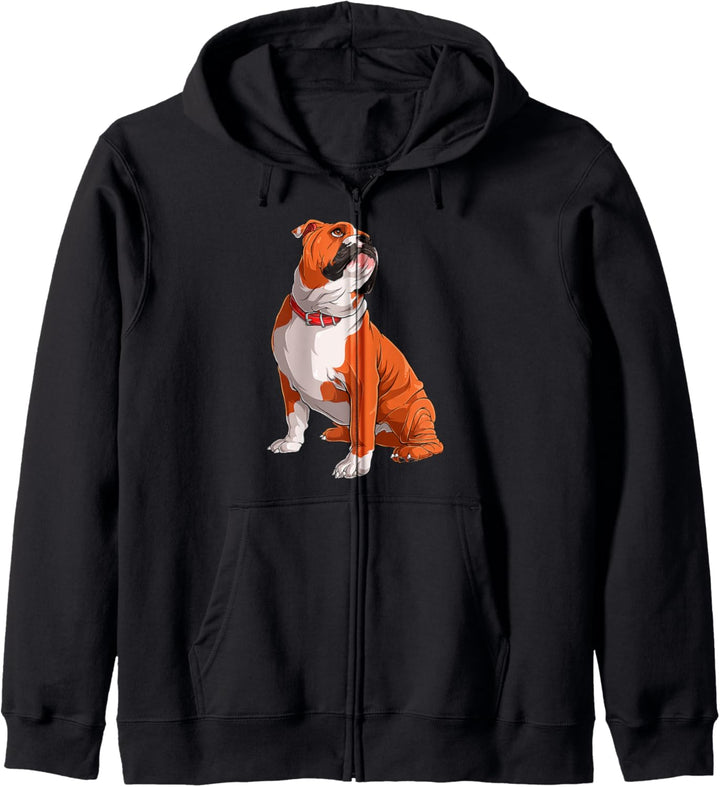 Englischer Bulldoggenhundebesitzer, englische Kapuzenjacke