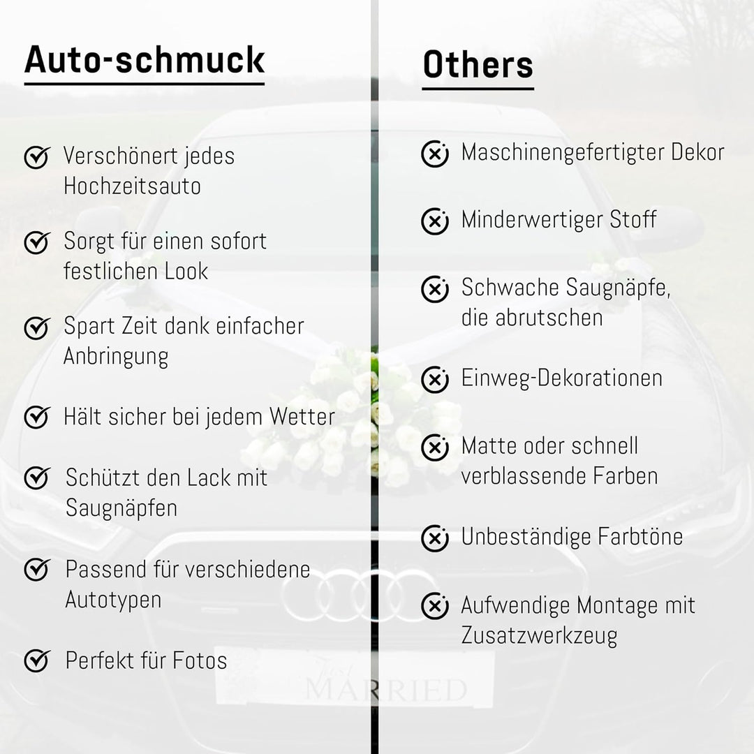 Spitze STRAUss Auto Schmuck Braut Paar Rose Deko Dekoration Autoschmuck Hochzeit Car Auto Wedding De