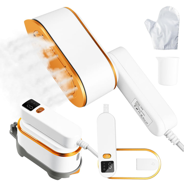 Droyek Portable Travel Steamer for Clothes, 1200W Powerful 2 In 1 Steamer & Iron,10s Fast Heat,4 Mod