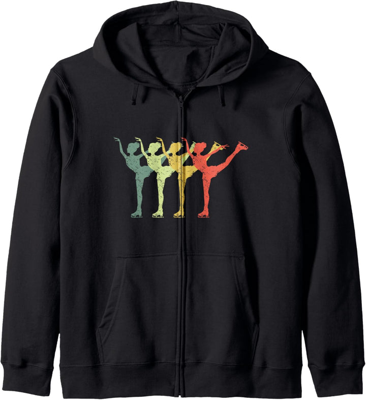 Retro Eiskunstläufer Eislaufen Kapuzenjacke