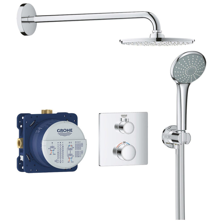 Grohe Grohe Duschsystem Unterputz mit Rainshower Cosmopolitan 210 210 mm UP-Duschsystem Eckiges Desi