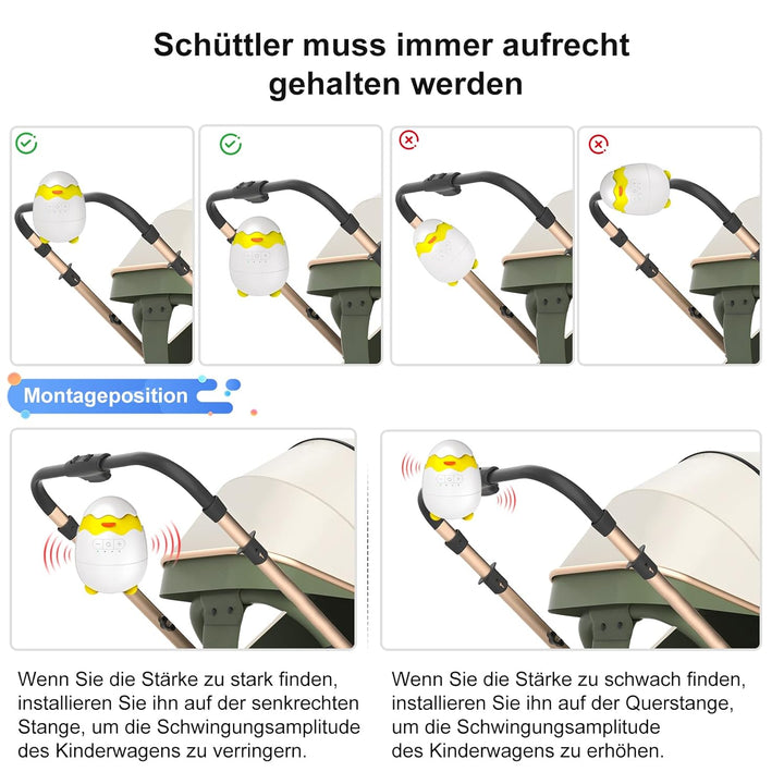 Robofun Kinderwagenschaukler - Das Original Schlafhilfe für Babys, 5 Einstellbare Schaukelintensität