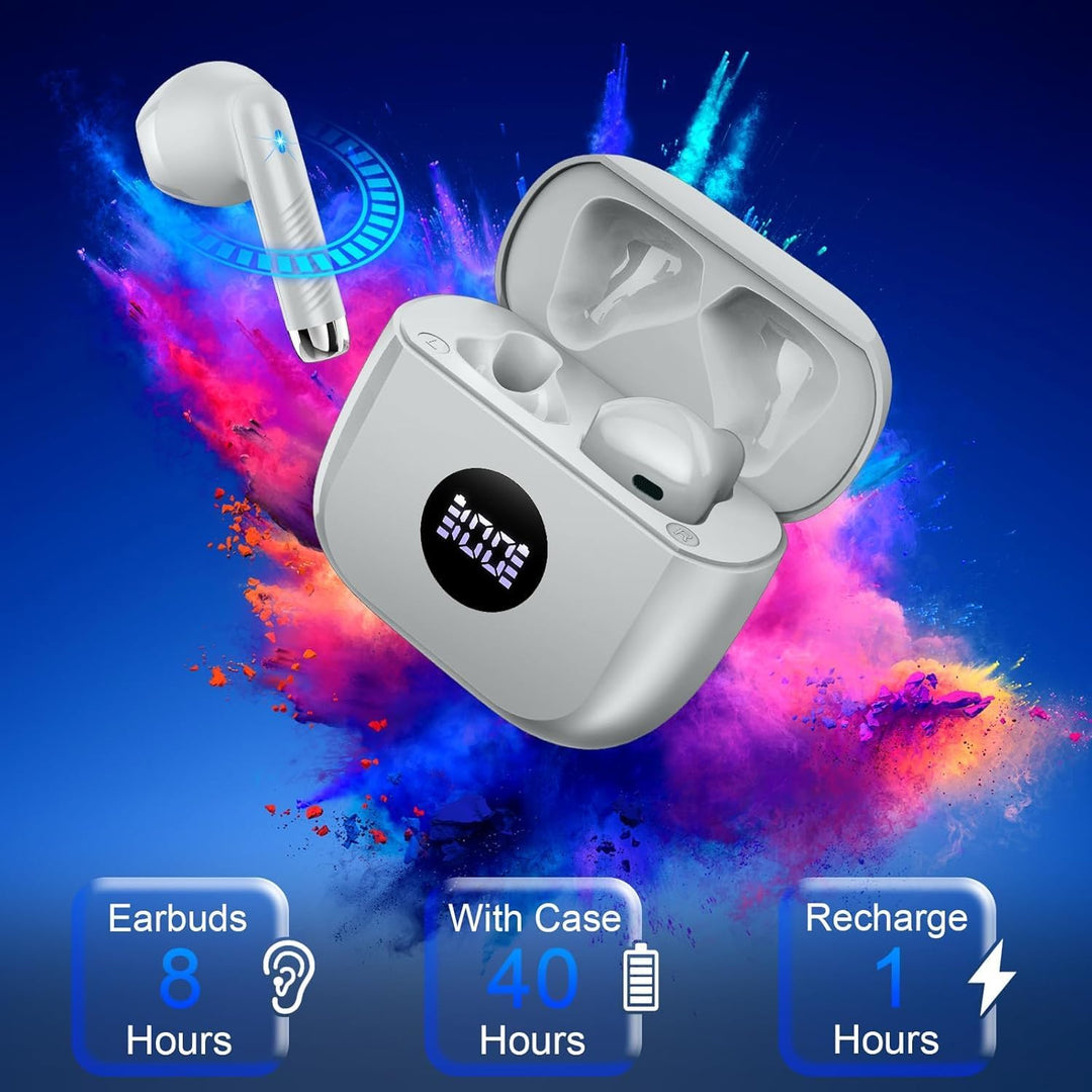 Kopfhörer Kabellos Bluetooth 5.4, Bluetooth Kopfhörer HiFi Stereo mit 4 ENC Noise Cancelling Mic, 40