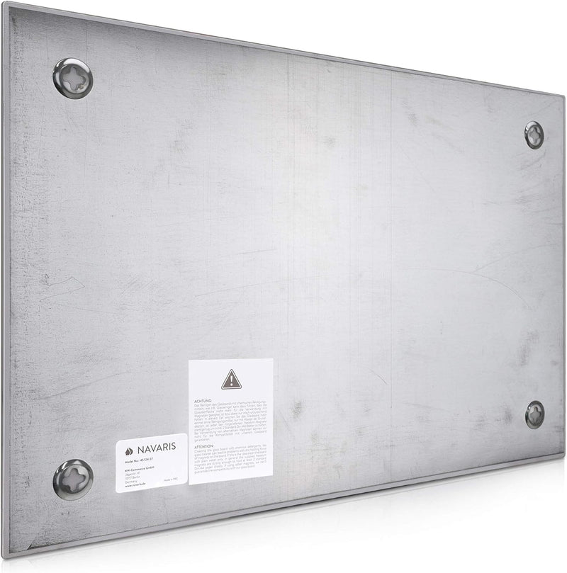 Navaris Magnettafel Memoboard aus Glas - Magnetwand 60x40 cm zum Beschriften - Magnetische Tafel ink