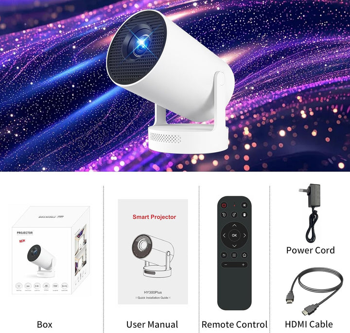 Mini Beamer, 4K 1080P Tragbarer Mini Projektor, Ausgestattet mit Bluetooth 5.4, HDMI-Schnittstelle,