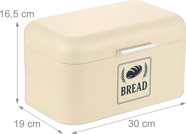 Relaxdays Brotkasten, Brotbox mit Deckel & Griff, HBT: 16,5x30x19 cm, Brot aufbewahren, Brotkiste Re