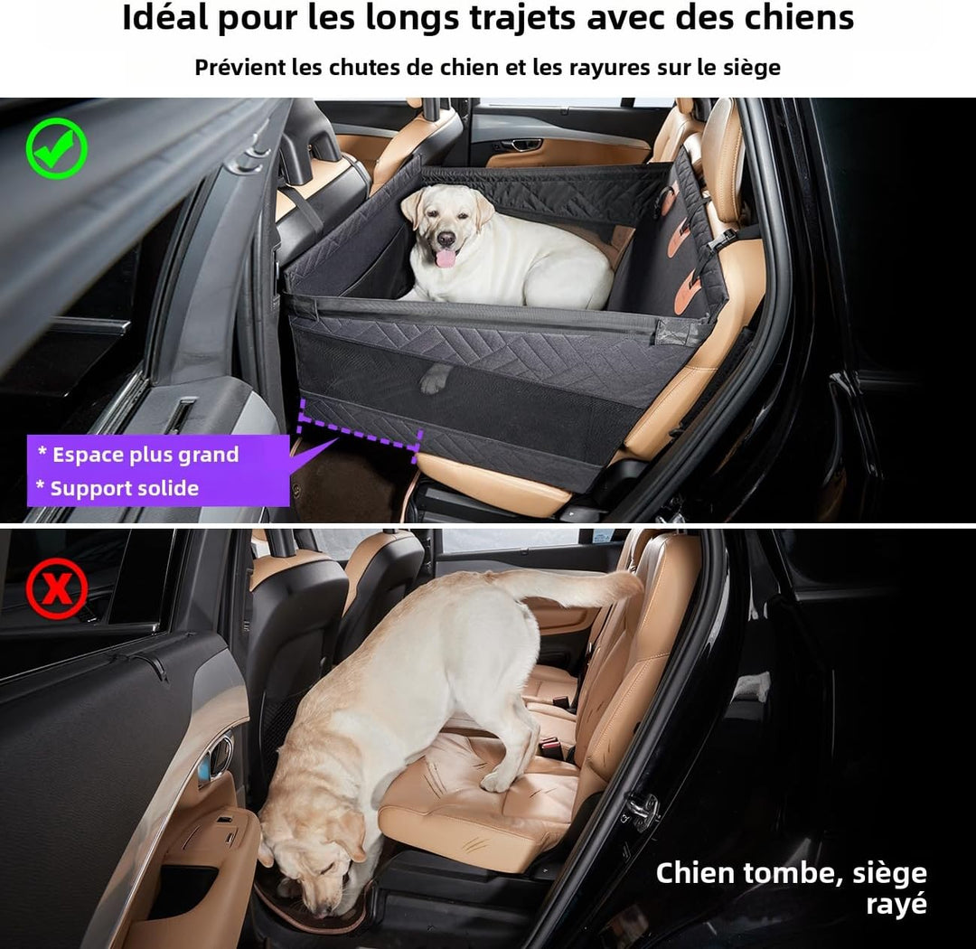 Hunde Autositz für Grosshunde bis 25kg – Sicherer Autositzbezug für Rücksitz, Robuster Hunde-Booster