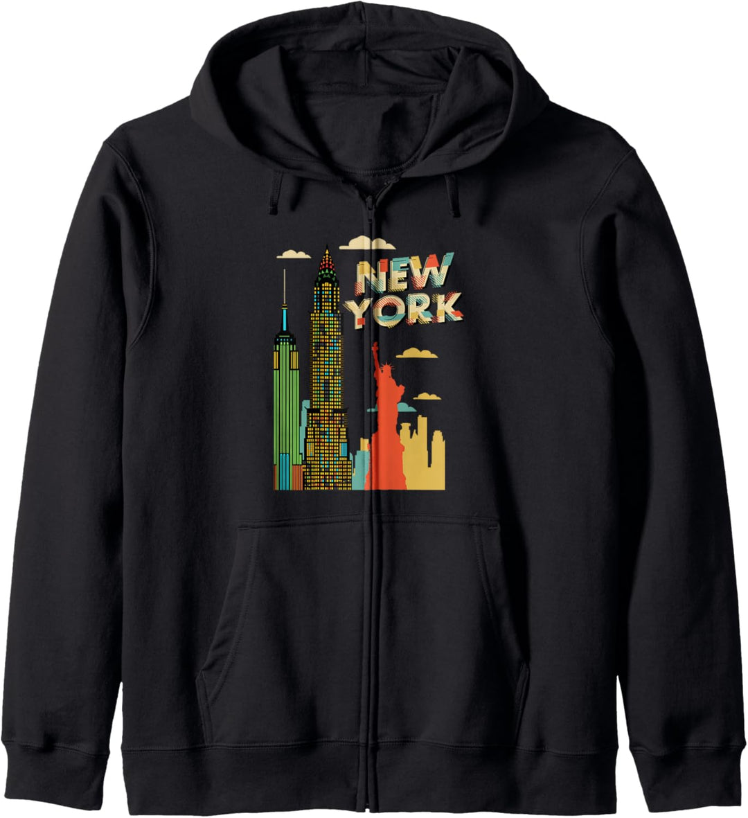 80er Jahre New York City Skyline NYC Tourist Statue of Liberty Kapuzenjacke