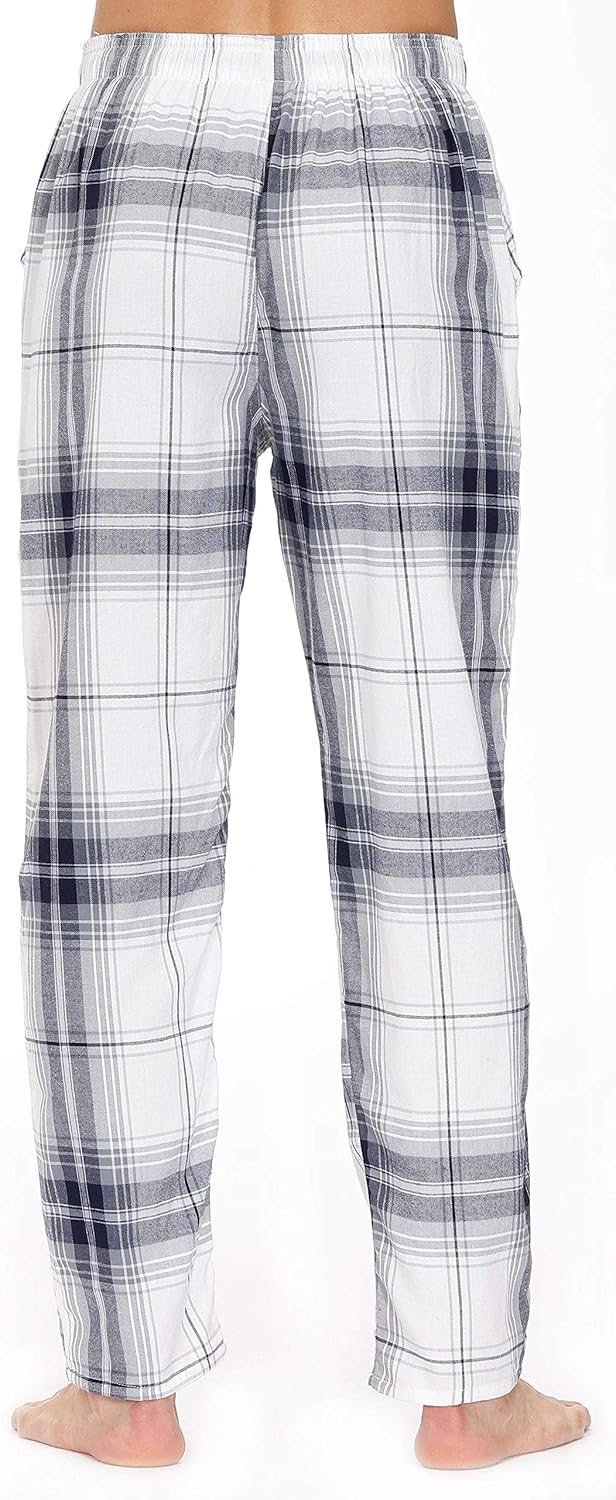 MoFiz Herren Pyjamahose Warm Lang Baumwolle Weich Schlafanzughose Kariert Winter Nachtwäsche Freizei