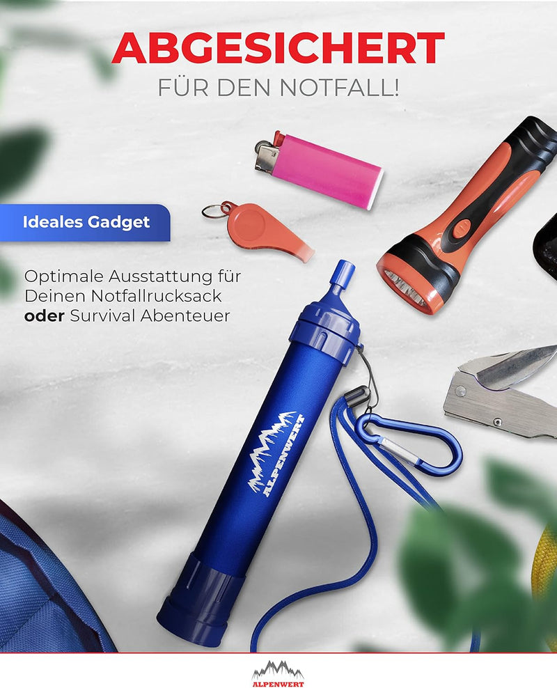 ALPENWERT Wasserfilter Outdoor - Trinkwasserfilter für 4000 Liter gefiltertes Wasser - Trinkwasserau