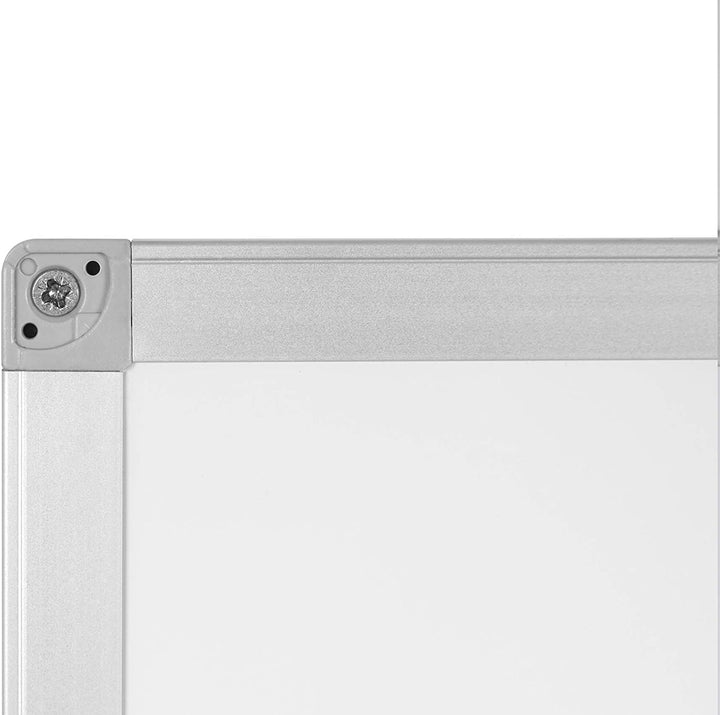 BoardsPlus - Whiteboard - 90 x 60 cm, mit Aluminiumrahmen und Stifteablage, Melamin Oberfläche, 90 x