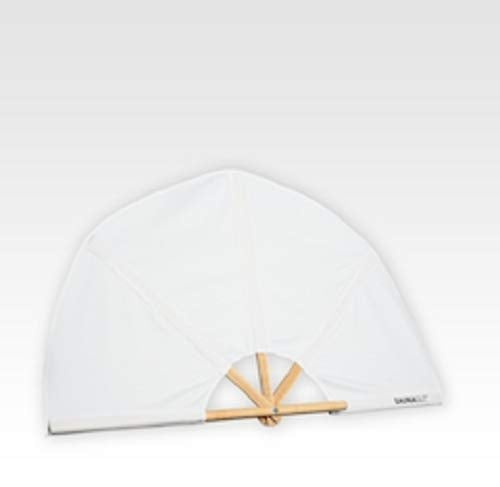 Aufgussfächer Standard in weiss von Saunagut, Bezug abnehmbar und waschbar, Durchmesser im aufgeklap
