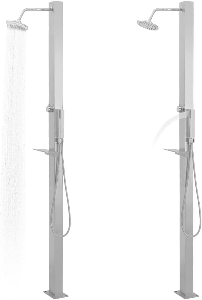 vidaXL Gartendusche Edelstahl Gerade